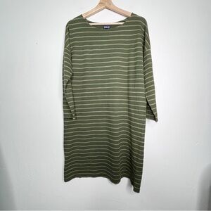Patagonia Seatoller Dress Green Stripe Size L EUC